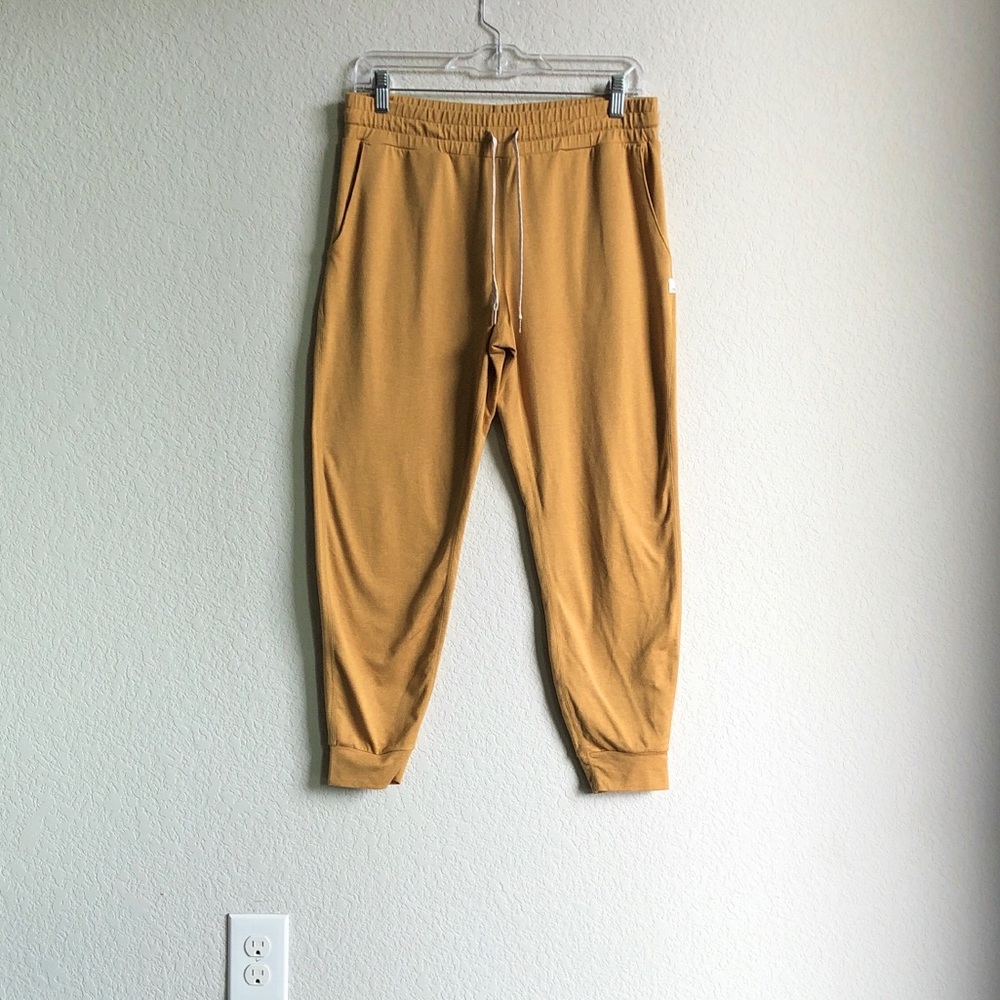 Vuori Womens Performance Joggers Dreamknit Small Golden Yellow Orange Tan